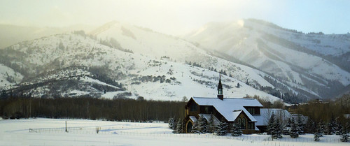 winter snow mountains church utah saltlake parkcity