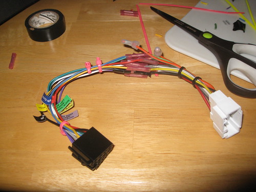 Successful crimping of car stereo wiring harness