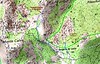 Carte du secteur des bergeries de Luviu avec la zone des bergeries de Biancarellu