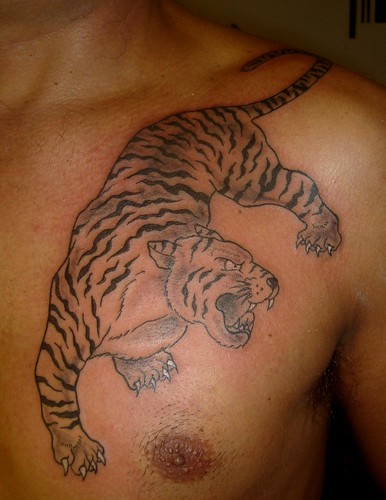 Japanese Tiger Tattoo Chest