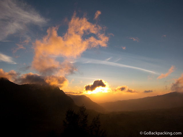 Sunrise to the east of Mount Bromo