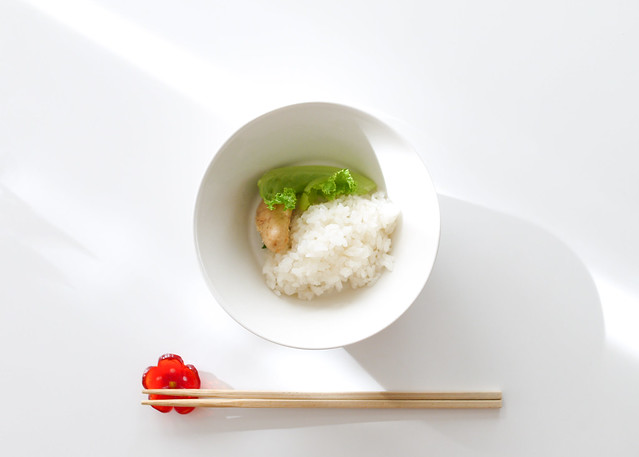 rice and cod roe with lettuce