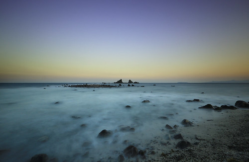 sea sky stone twilight wave peninsula clowd
