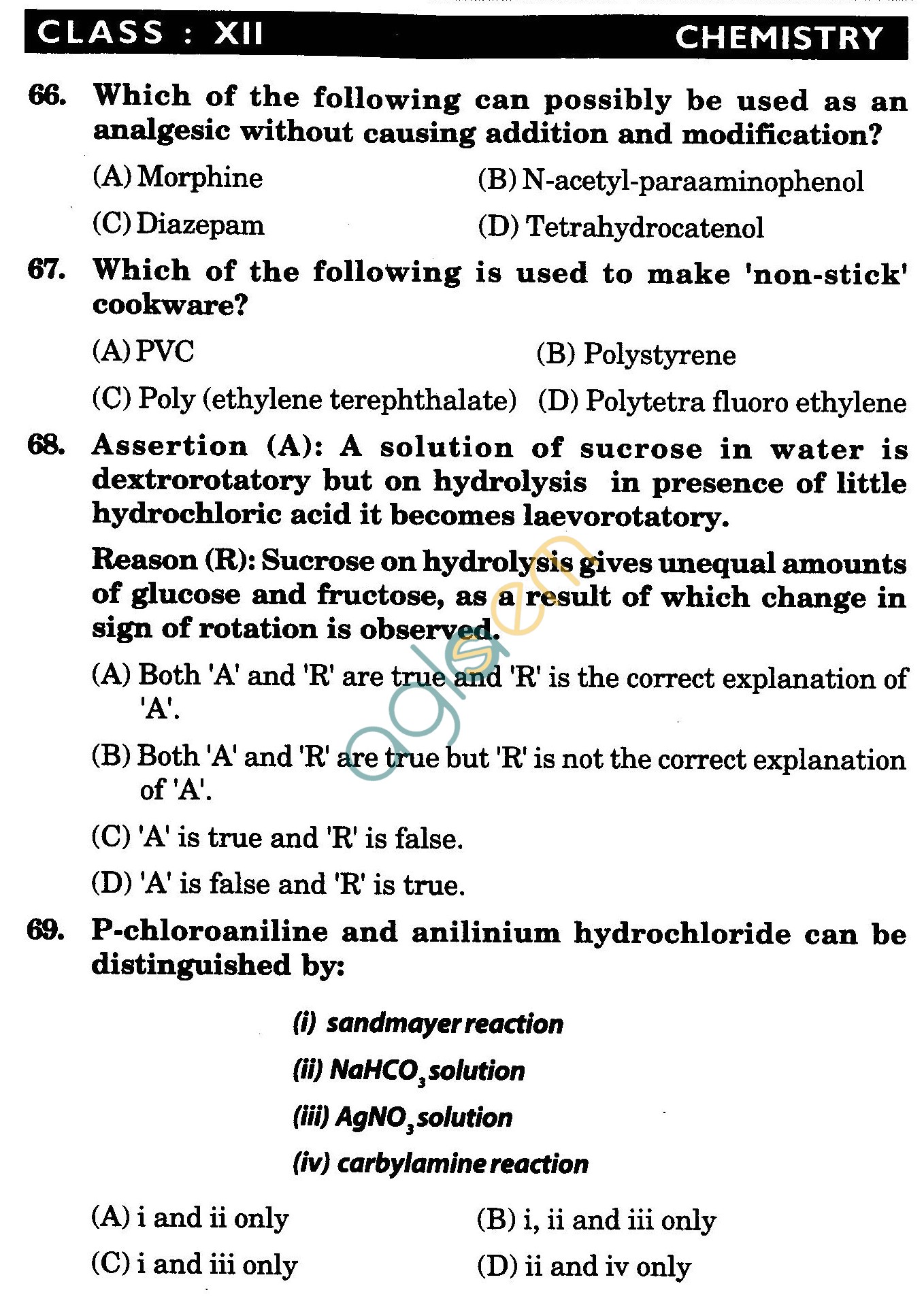 NSTSE 2009 Class XII PCM Question Paper with Answers - Chemistry