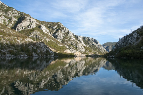 blue lake mountains beautiful river landscape bosnia herzegovina neretvariver