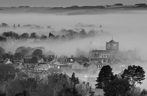 blackandwhite mist northumberland hexham hexhamabbey