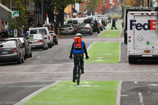 Green bike lanes Stark and Oak-9