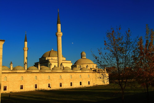 autumn sunset architecture minaret style mosque ottoman edirne külliyesi bayezid