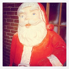 Molded plastic Santas are becoming more rare these days.