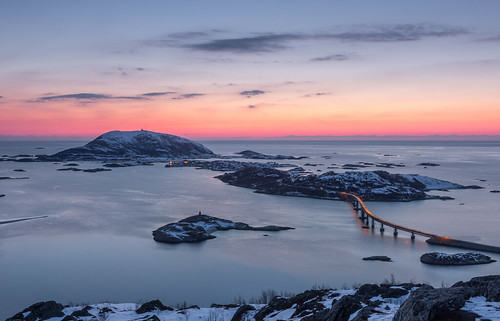 bridge sunset norway night island troms taf kvaløya sommarøy sommarøya ørnfløya pwwinter pwpartlycloudy