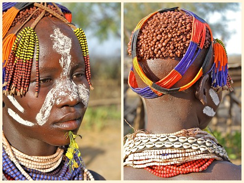 africa portrait woman beads african bodypaint unesco ethiopia tribe ethnic karo worldheritage headdress eastafrica lippiercing fav10 snnpr cowryshells kolcho southernnationsnationalitiesandpeoplesregion