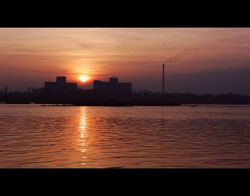 sunset sky industry nature water river industrial peaceful poland polska calm wisła vistula włocławek