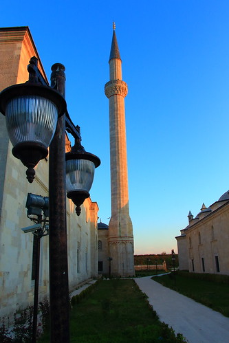 autumn sunset architecture minaret style mosque ottoman edirne külliyesi bayezid