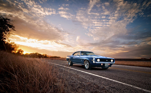 new blue sunset sky classic chevrolet 1969 car clouds mexico golden nikon texas muscle stripes rally ss wheels albuquerque racing camaro tokina filter 350 american hour nd abq d200 lunchbox nm 817 505 1224 manfrotto 575 weatherford stroker 383 photoworks