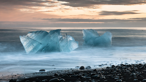 sunset sea sun ice blacksand iceland nikon jökulsárlón d3x nikonphotography breiðamerkursandur kristinnr