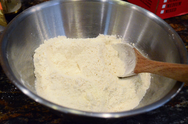 A mixture of flour, baking soda, and salt.