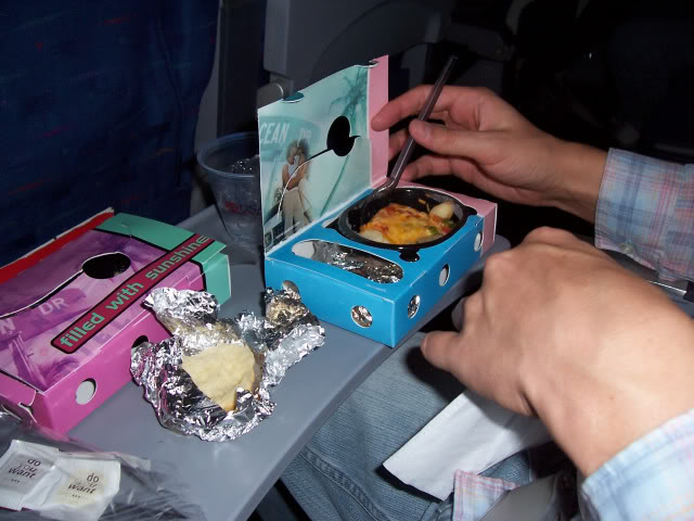vacation in cancun - plane food