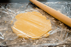rolling out the tart dough