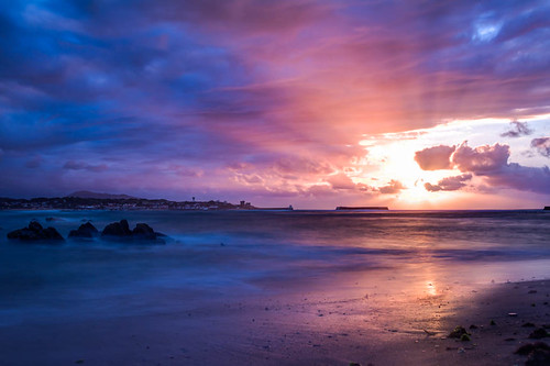 pink blue sunset france beach rose landscape bay coast côte bleu paysage plage saintjeandeluz aquitaine poselongue soleilcouchant