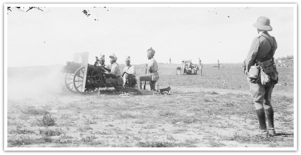 Indian Army QF 3.7 inch gun battery Jerusalem 1917 ( correction, not British Artillery units ) in 1917 Dec.