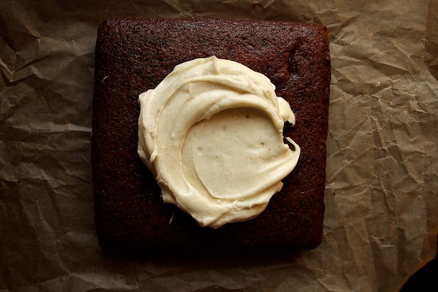 orange gingerbread with cream cheese frosting