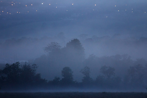 trees ireland sunset mist fog lights view hill fields meath kingscourt