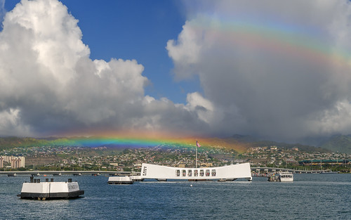 autumn hawaii rainbow memorial oahu honor pearlharbor 2012 ussarizona rememberence
