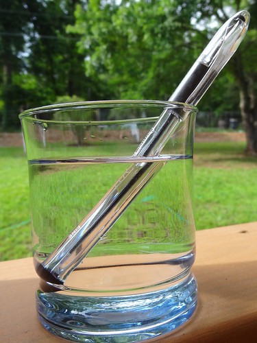 refraction - ball point pen in water