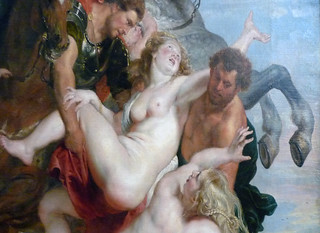Rubens, The Rape of the Daughters of Leucippus, center detail