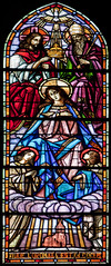 vitrail de l'église St Blaise/St Martin à Chaudes Aigues.