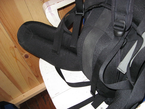 lumbar pad on backpack
