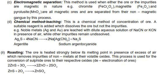 CBSE Class 12 Chemistry Notes: Ores and Metallurgy