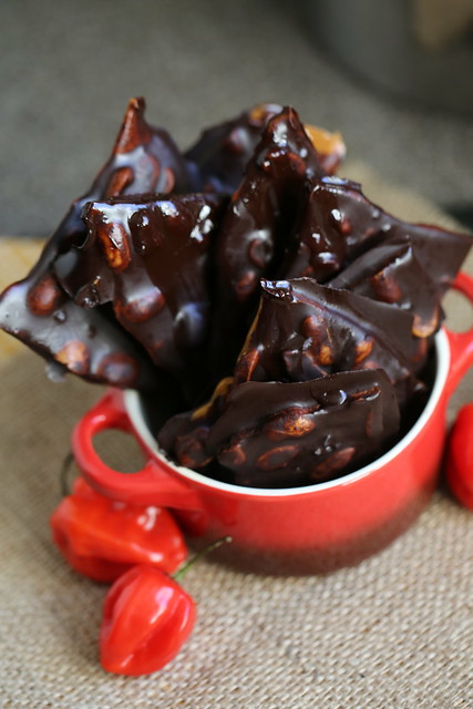 Chocolate-Covered Peanut Brittle with Habanero