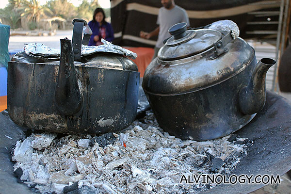 Charcoal fire roasted Bedourin coffee and tea