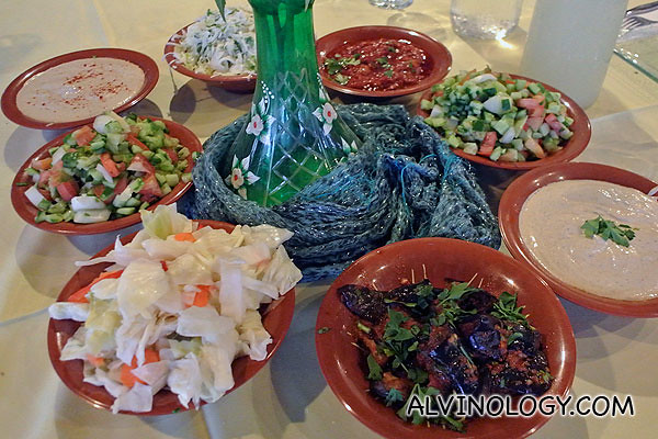 A variety of salads