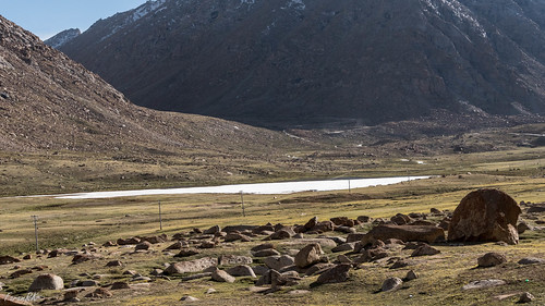 ice ladakh mountains pond tsoltak