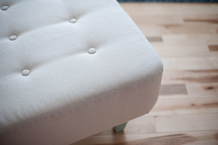Tutorial for How to Make a DIY Ottoman with Tufted Buttons | How to make an ottoman | Handmade Tufted Ottoman