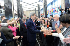 Secretary Kerry Shakes Hands With Employees