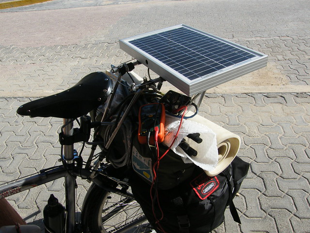 First test of solar charger