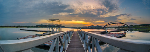 panorama sunrise skyscape landscape nikon dam malaysia photomerge putrajaya waterscape empangan d7000 federalterritoryofputrajaya mhafiz87