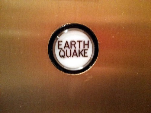 EARTHQUAKE button, Sheraton, Seattle, WA, USA