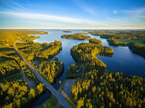 aerial lappajärvi finland lake river dji phantom drone summer sunset