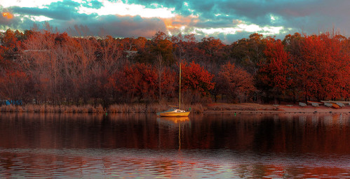 autumn lake forest landscape boat canberra hdr lakeburleygriffin