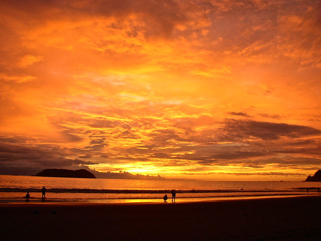 sunset on drake bay costa rica
