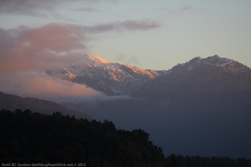 sunset newzealand mountain snow southisland westcoast waiho lakemapourika