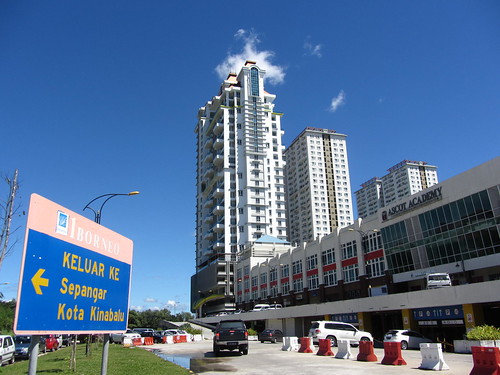 new blue windows roof sky white clouds facade buildings living high view angle sunny places malaysia highrise balconies kotakinabalu tall geography update luxury rare properties sabah condominiums developments modernization princetower oneborneo thienzieyung