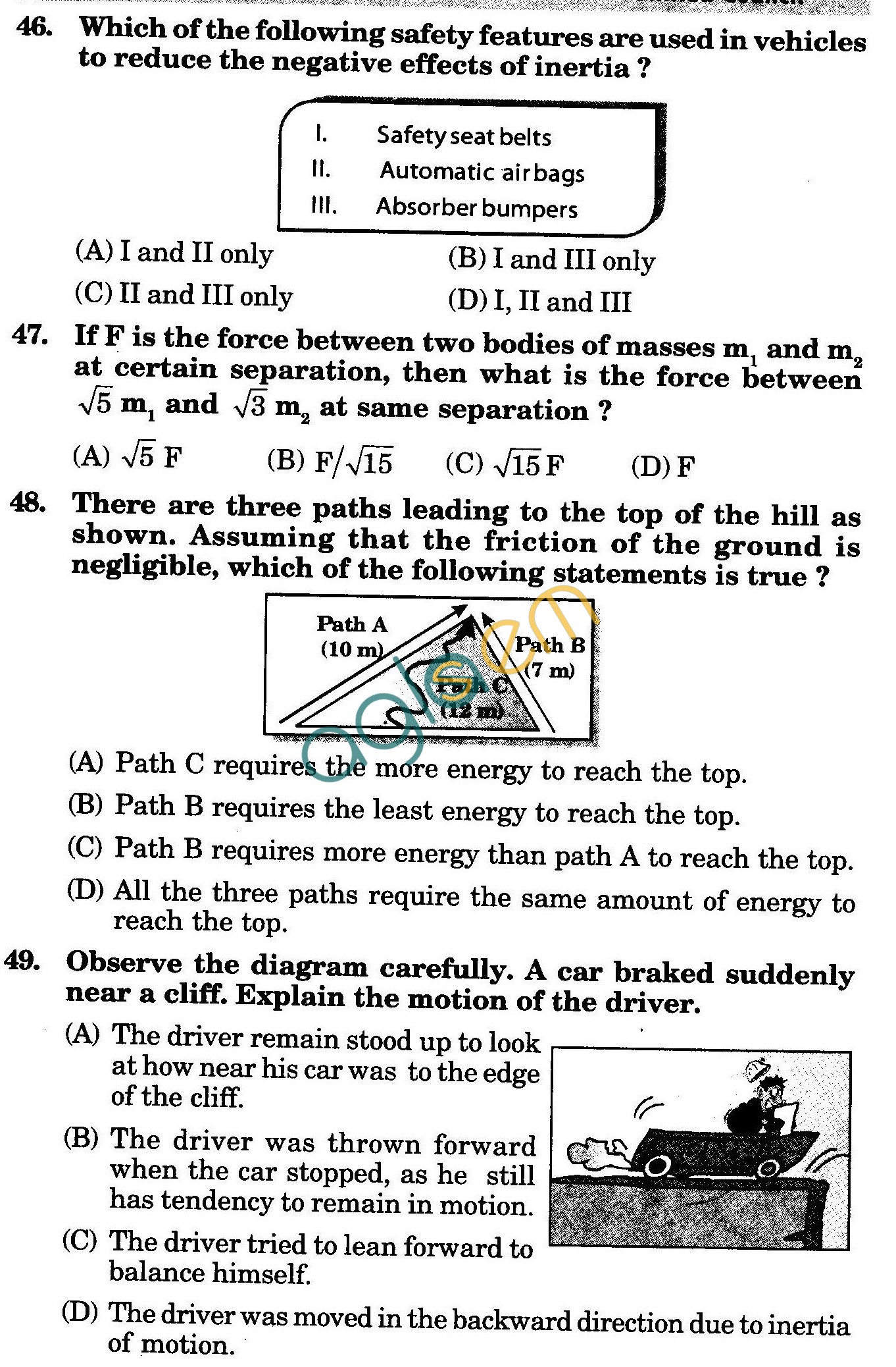 NSTSE 2010: Class IX Question Paper with Answers - Physics