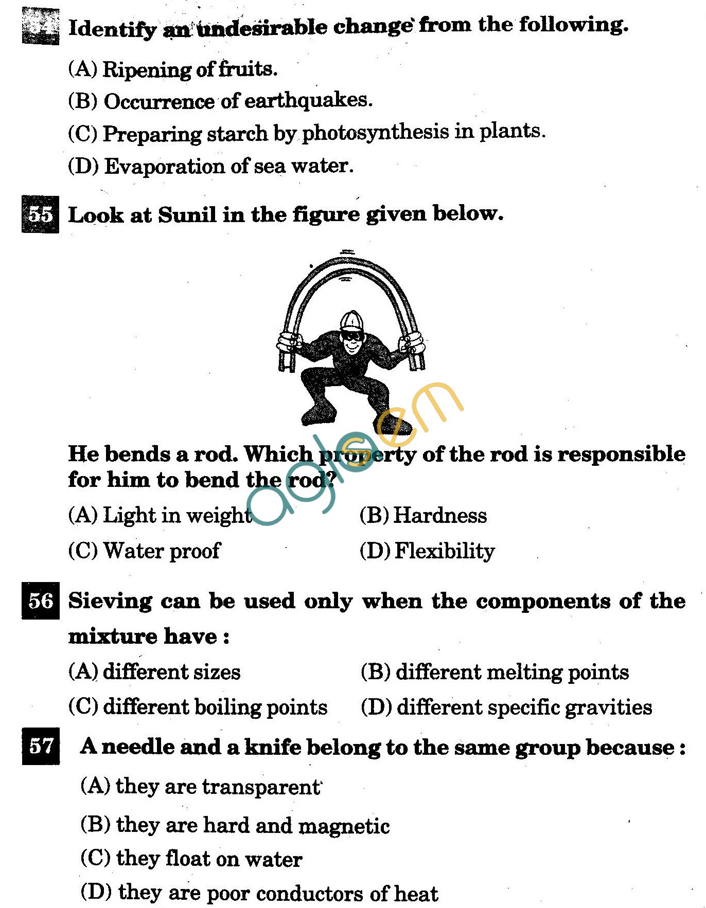 NSTSE 2011: Class VI Question Paper with Answers - Chemistry