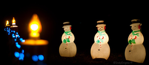 christmas decorations holiday lights snowman dof bokeh indiana d80 blowmold lohrumchristmasextravaganza