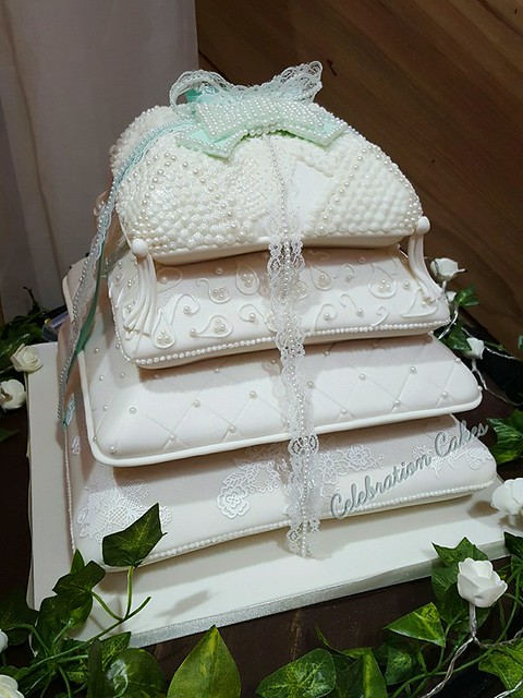 Elegant White Wedding Cake by Kate Young of Kates Celebration Cakes Northants